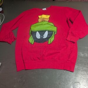 Loony Tunes Size Medium Marvin The Martian Red Sweatshirt EUC
